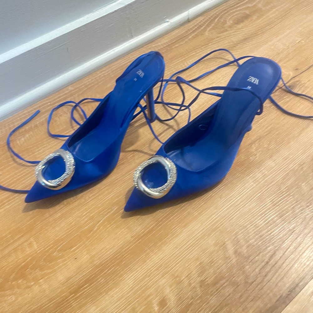 Blue heels Zara sz38